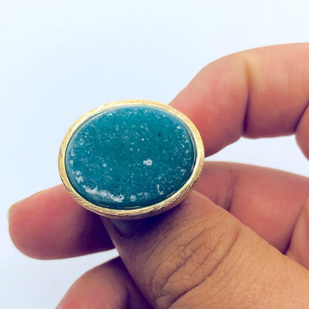 Marcia Moran Cute Horizontal Sky Blue Ring